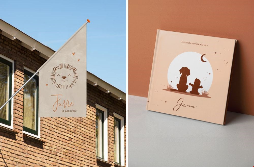 Baby geboren? De vlag kan uit! En voor het bezoek is er het kraambezoekboek Baby geboren? De vlag kan uit! En voor het bezoek is er het kraambezoekboek
